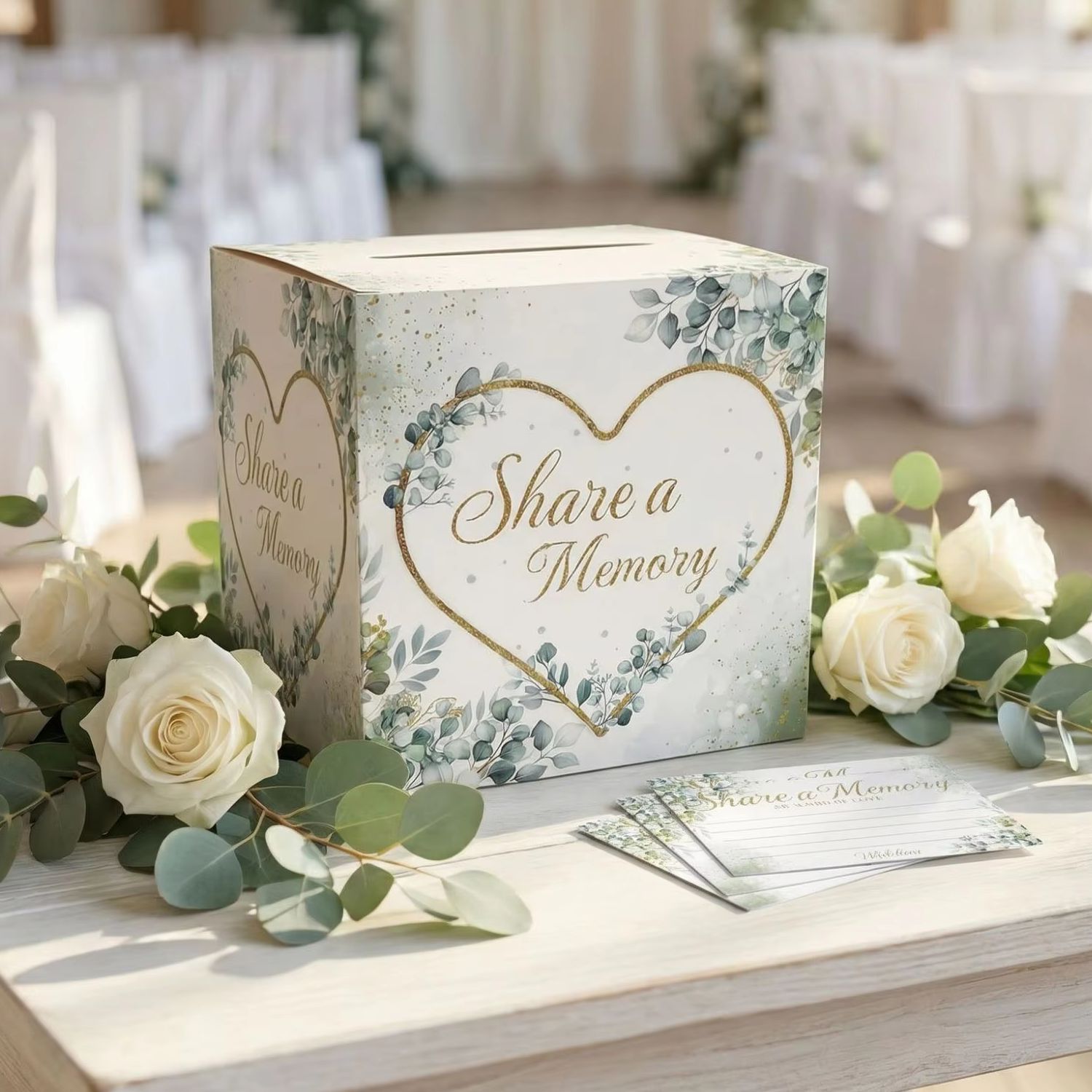 Wedding Card Box - Scatola Portacarte Floreale Bianca per Matrimonio,