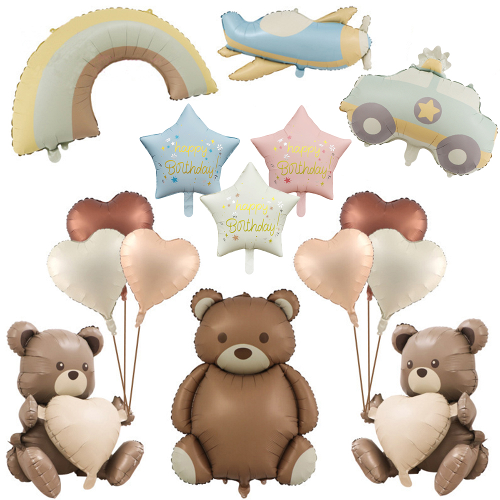 Confetti Balloon Set - Grandi palloncini foil orso marrone opaco