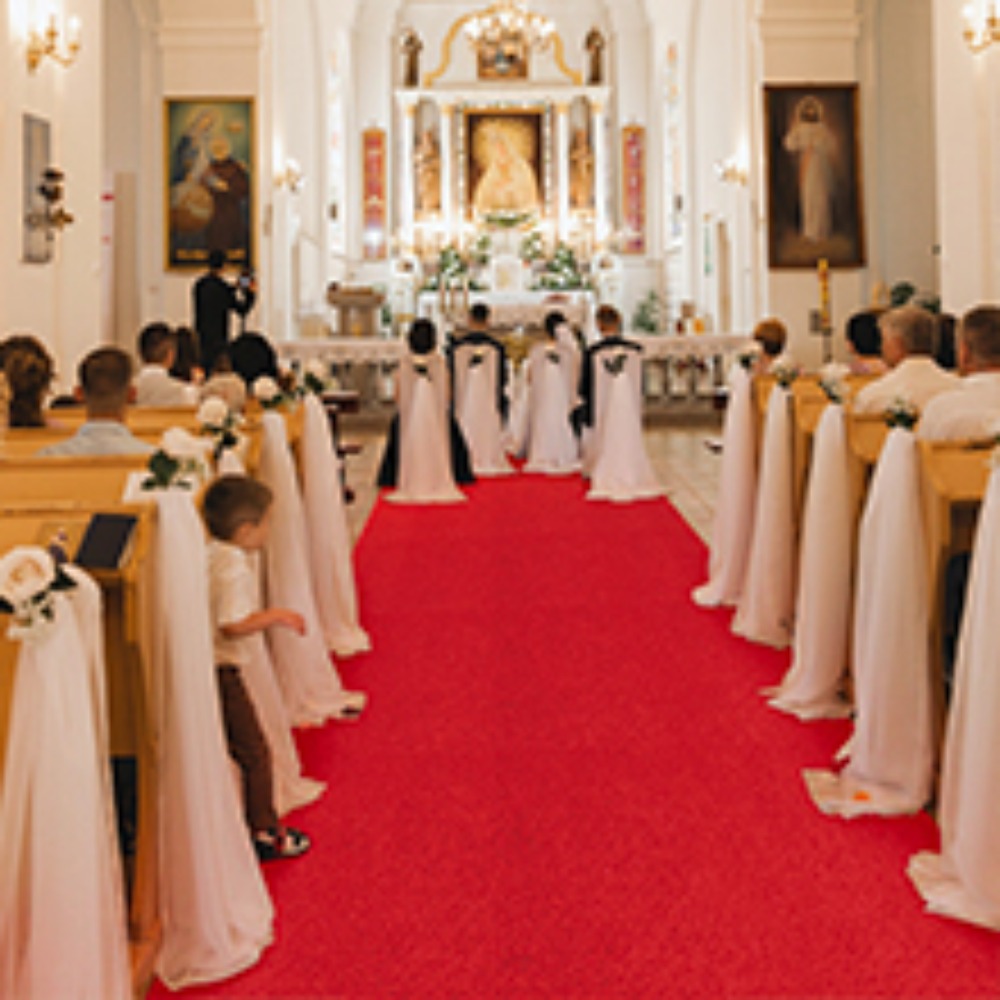 Aisle Runner White - Elegante Tappeto per Corridoio Nuziale Antiscivolo,