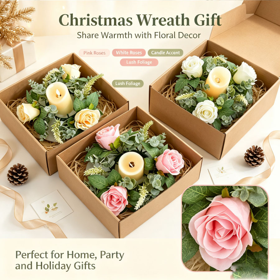 Unity Candle Set - Candelabro a Forma di Ghirlanda di