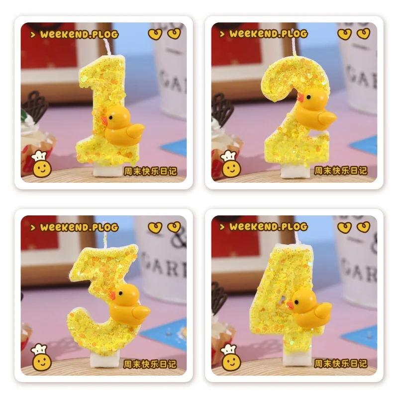 Unity Candle Set - Candele a tema mini anatre gialle